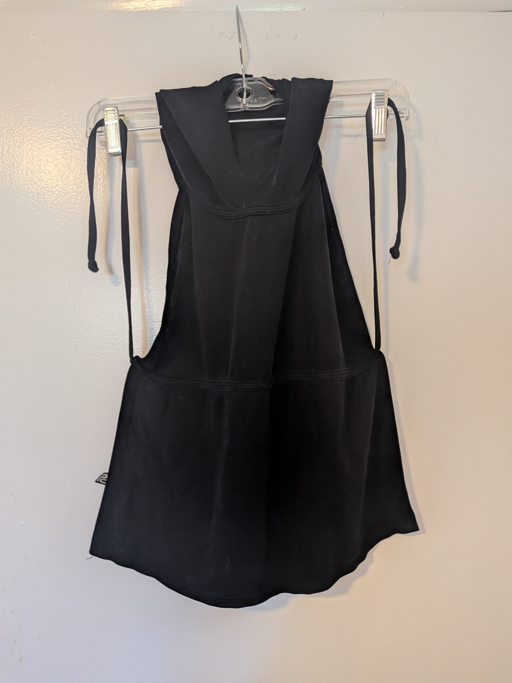 Vintage Y2K People's Choice PC Apparel Black Hooded Halter Clubwear Top